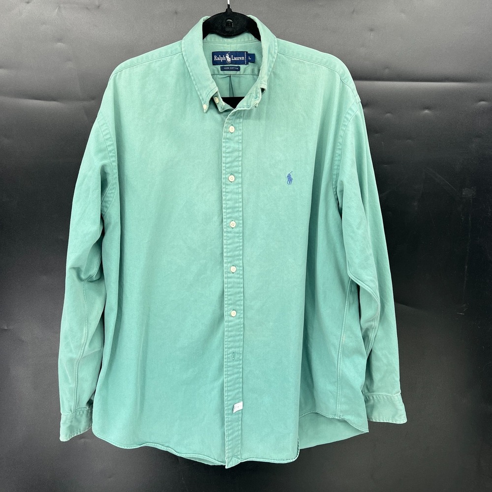 Vintage Ralph Lauren polo pony button front shirt mint preppy old money ivy L